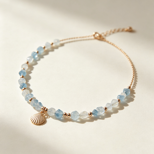 Seashell Aquamarine Bracelet