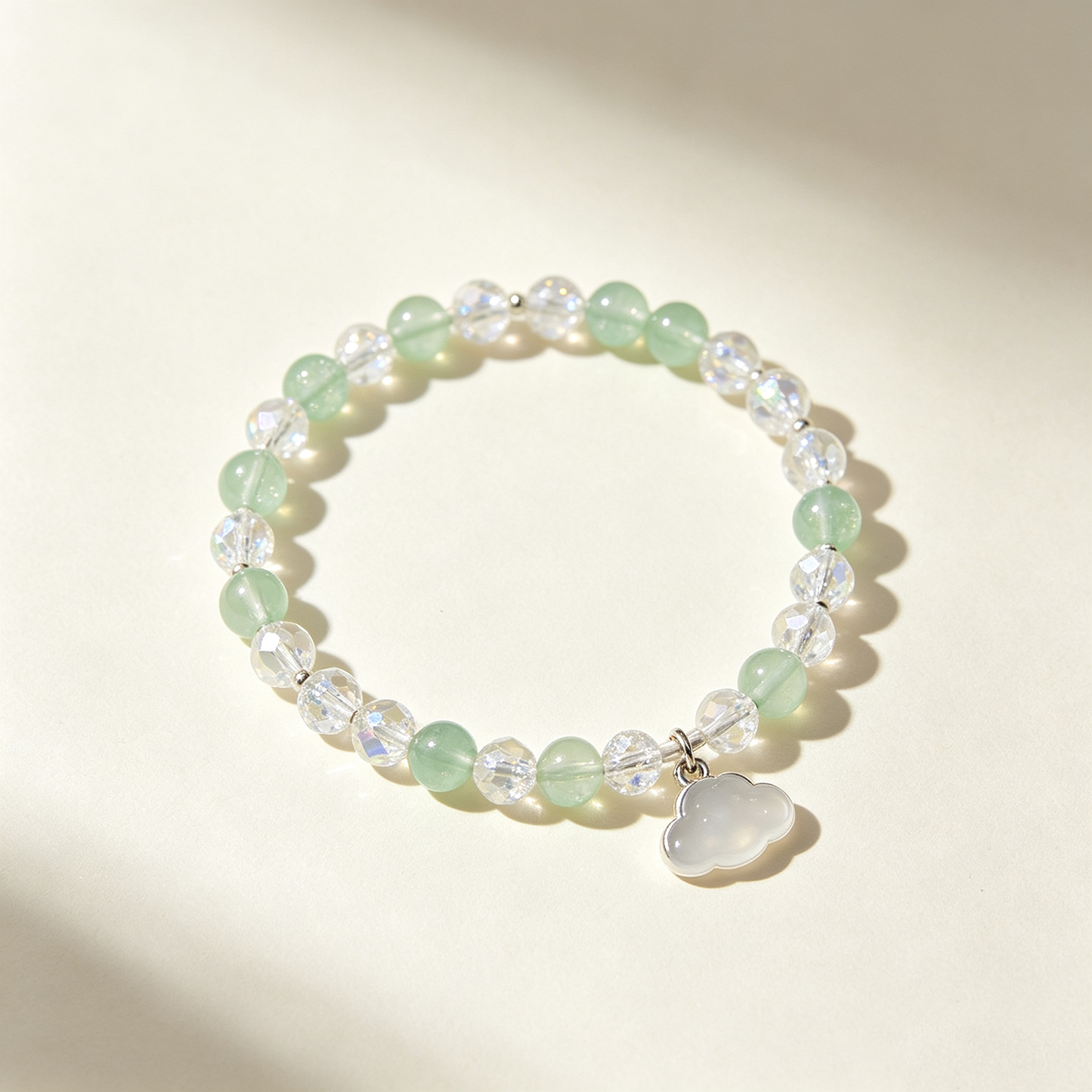 Cloudy Green Crystal Bracelet